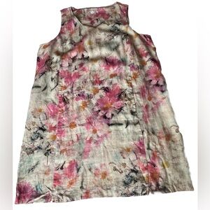 Pure Jill Linen Sleeveless Watercolor Floral Sheath Dress XL (B17)